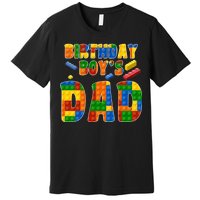 Birthday Boy's Dad Building Blocks Premium T-Shirt