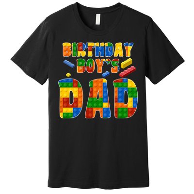 Birthday Boy's Dad Building Blocks Premium T-Shirt