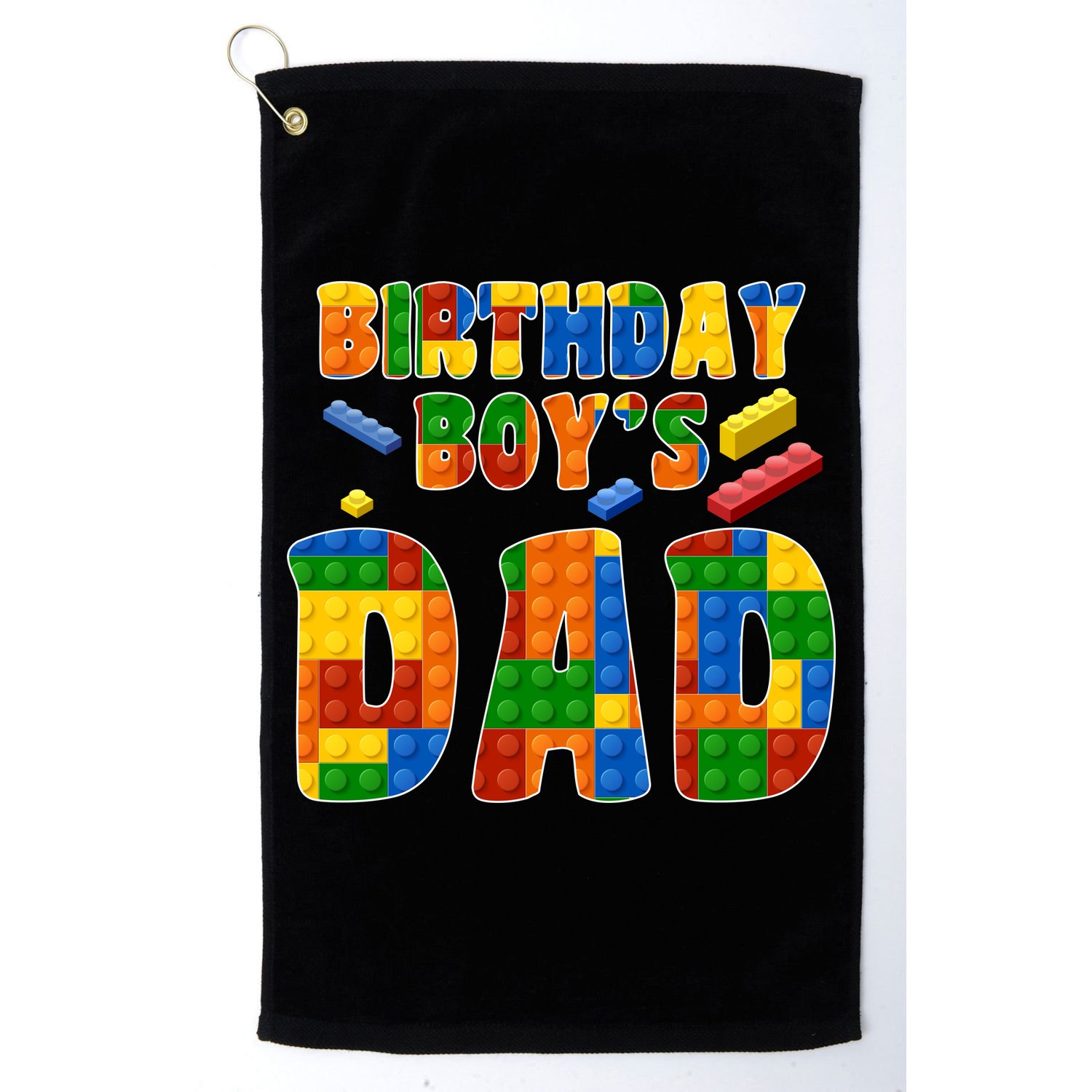 Birthday Boy's Dad Building Blocks Golf Towel