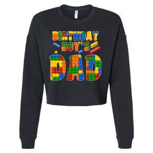 Birthday Boy's Dad Building Blocks Cropped Pullover Crew