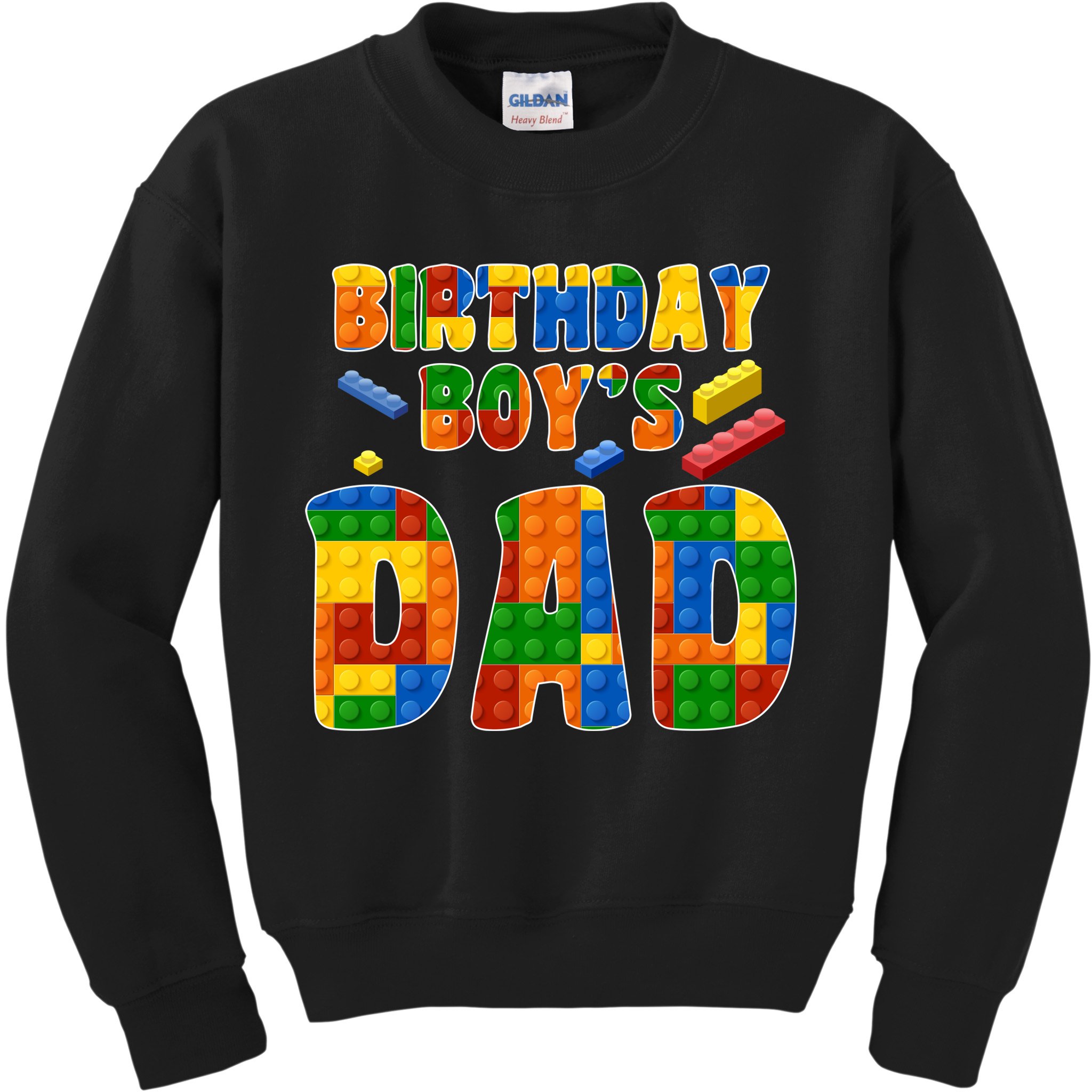 Birthday Boy's Dad Building Blocks Kids Sweatshirt