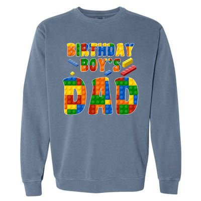 Birthday Boy's Dad Building Blocks Garment-Dyed Sweatshirt