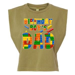 Birthday Boy's Dad Building Blocks Garment-Dyed Women's Muscle Tee