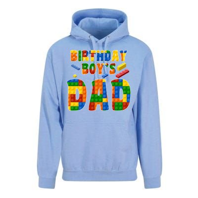 Birthday Boy's Dad Building Blocks Unisex Surf Hoodie