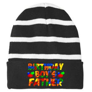 Birthday Boys Father Striped Beanie with Solid Band