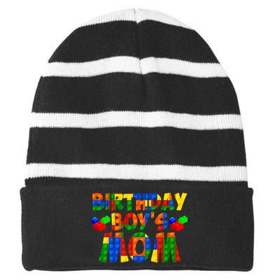 Birthday Boy's Mom Striped Beanie with Solid Band