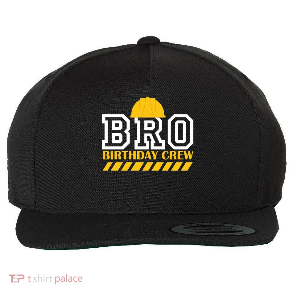 Birthday Bro Construction Crew Brother Wool Snapback Cap