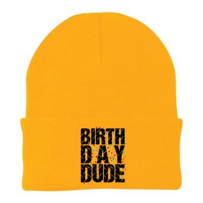 Birthday Dude With Confetti Knit Cap Winter Beanie