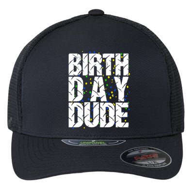 Birthday Dude With Confetti Flexfit Unipanel Trucker Cap