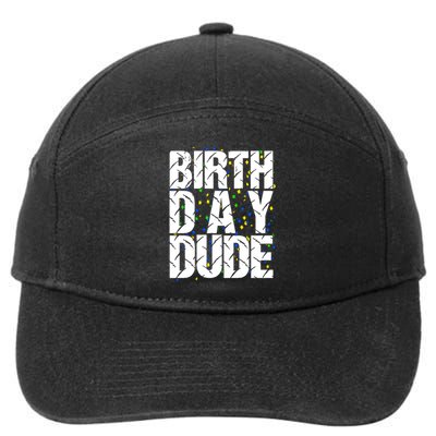 Birthday Dude With Confetti 7-Panel Snapback Hat