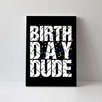 Birthday Dude With Confetti Canvas