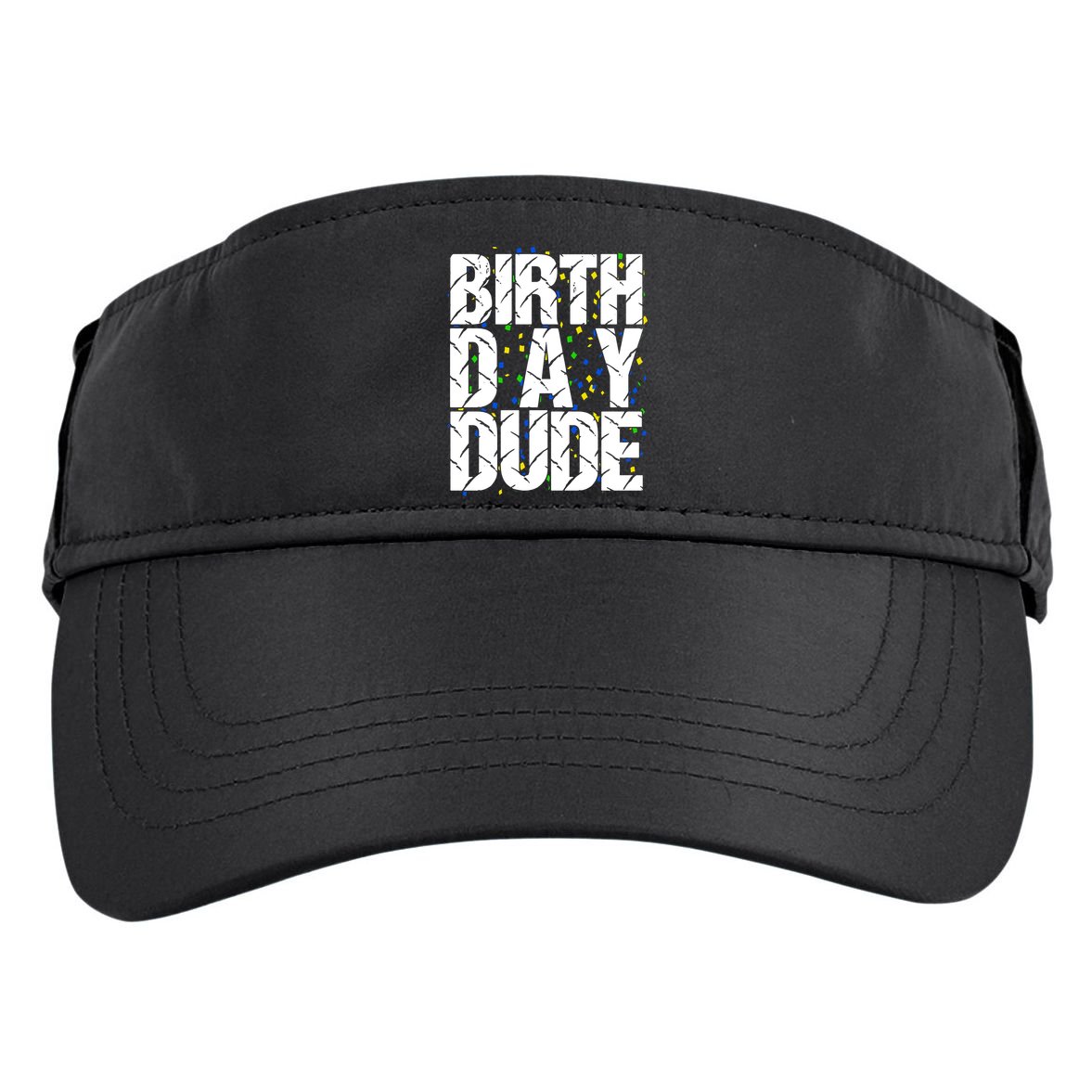Birthday Dude With Confetti Adult Drive Performance Visor
