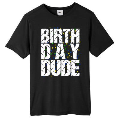 Birthday Dude With Confetti Tall Fusion ChromaSoft Performance T-Shirt