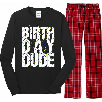 Birthday Dude With Confetti Long Sleeve Pajama Set