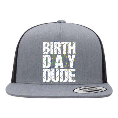 Birthday Dude With Confetti Flat Bill Trucker Hat