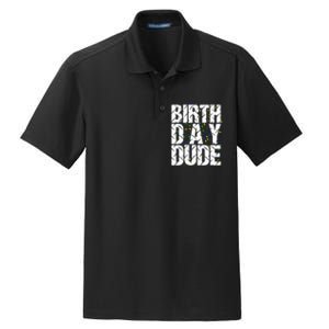 Birthday Dude With Confetti Dry Zone Grid Polo