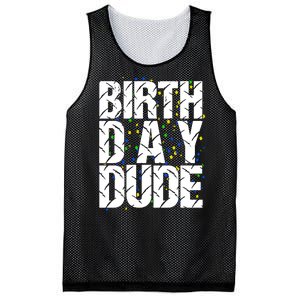 Birthday Dude With Confetti Mesh Reversible Basketball Jersey Tank