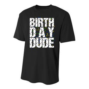 Birthday Dude With Confetti Youth Performance Sprint T-Shirt