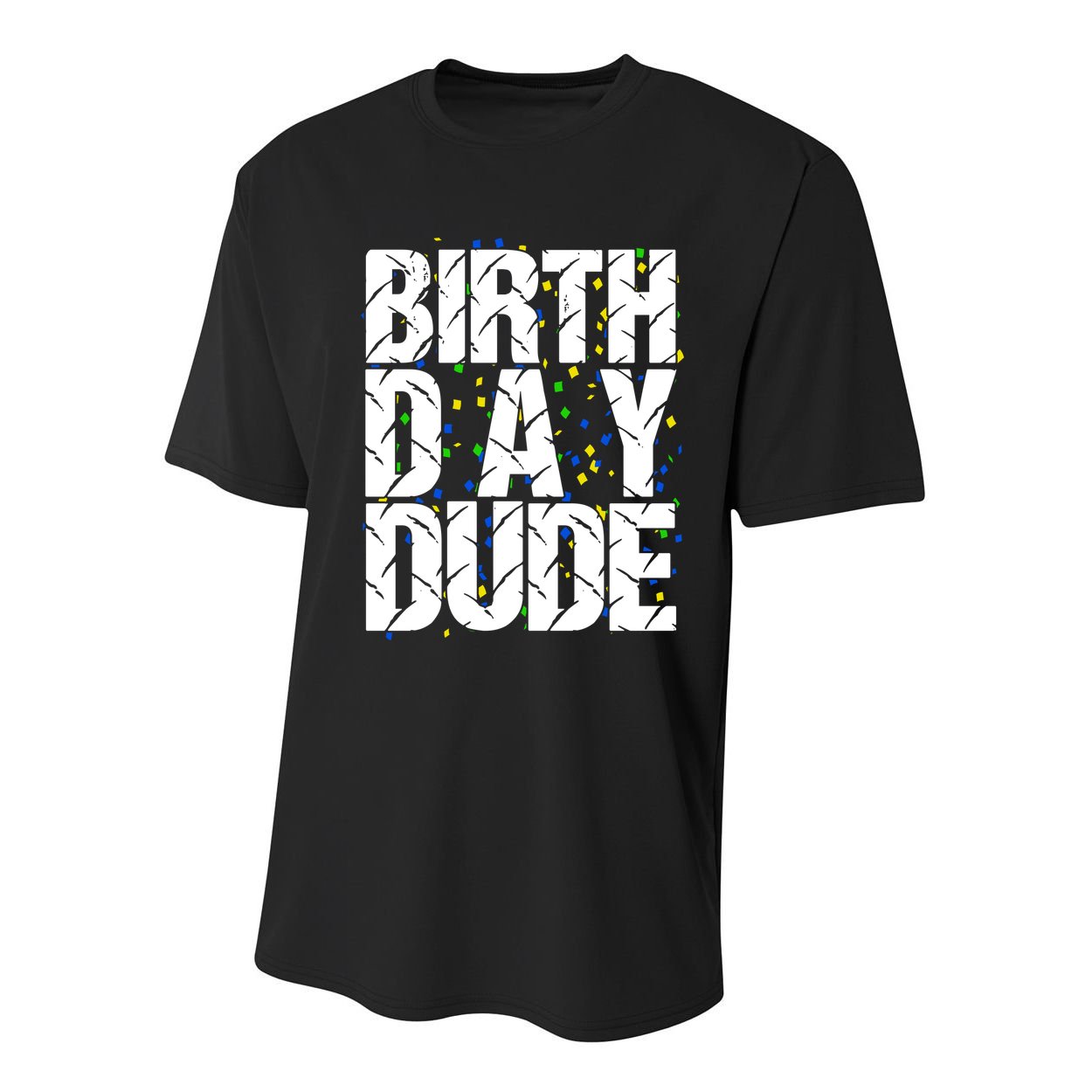 Birthday Dude With Confetti Youth Performance Sprint T-Shirt