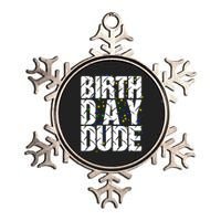 Birthday Dude With Confetti Metallic Star Ornament