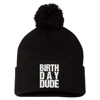 Birthday Dude With Confetti Pom Pom 12in Knit Beanie