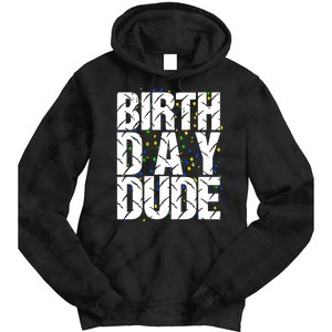 Birthday Dude With Confetti Tie Dye Hoodie