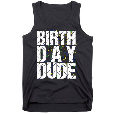 Birthday Dude With Confetti Tank Top