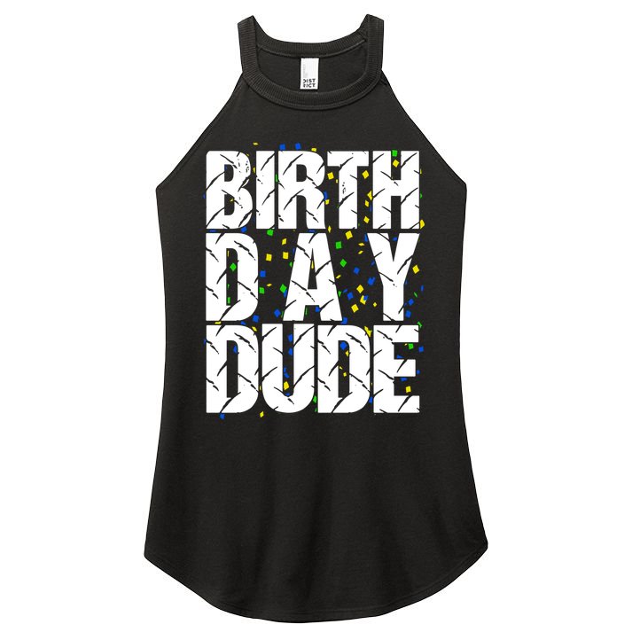 Birthday Dude With Confetti Women's Perfect Tri Rocker Tank