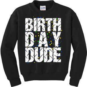 Birthday Dude With Confetti Kids Sweatshirt