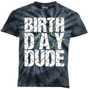 Birthday Dude With Confetti Kids Tie-Dye T-Shirt