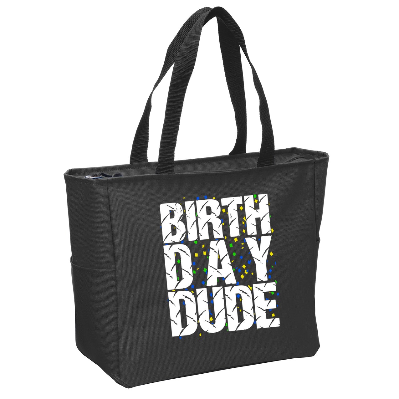 Birthday Dude With Confetti Zip Tote Bag