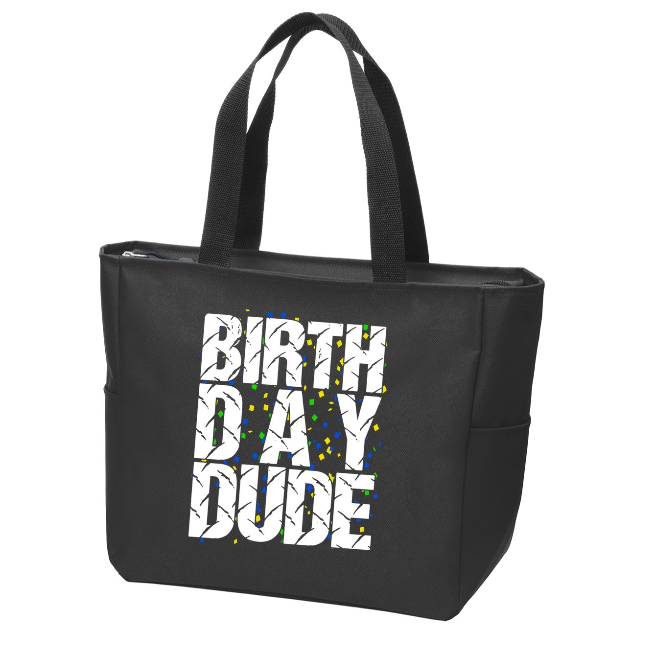 Birthday Dude With Confetti Zip Tote Bag