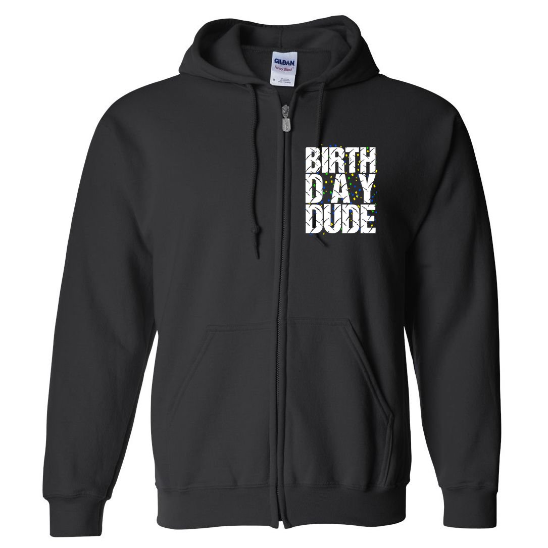 Birthday Dude With Confetti Full Zip Hoodie