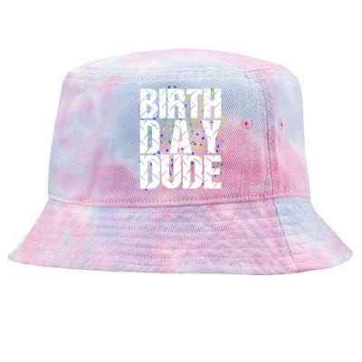 Birthday Dude With Confetti Tie-Dyed Bucket Hat