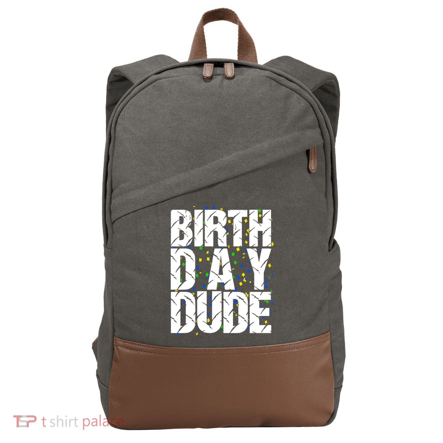 Birthday Dude With Confetti Cotton Canvas Backpack