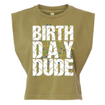 Birthday Dude With Confetti Garment-Dyed Women's Muscle Tee