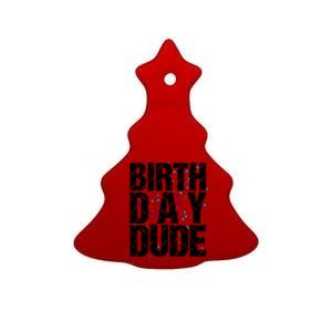 Birthday Dude With Confetti Ceramic Tree Ornament