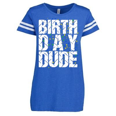 Birthday Dude With Confetti Enza Ladies Jersey Football T-Shirt