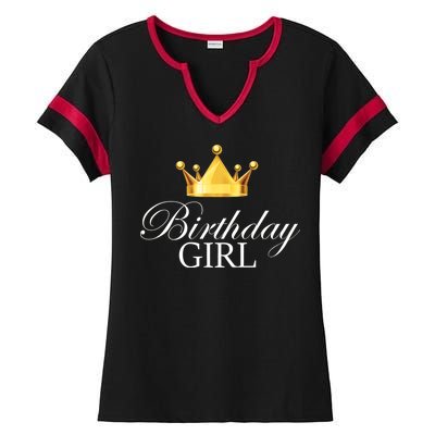 Birthday Girl Queen Crown Limited Edition Ladies Halftime Notch Neck Tee