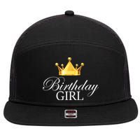 Birthday Girl Queen Crown Limited Edition 7 Panel Mesh Trucker Snapback Hat