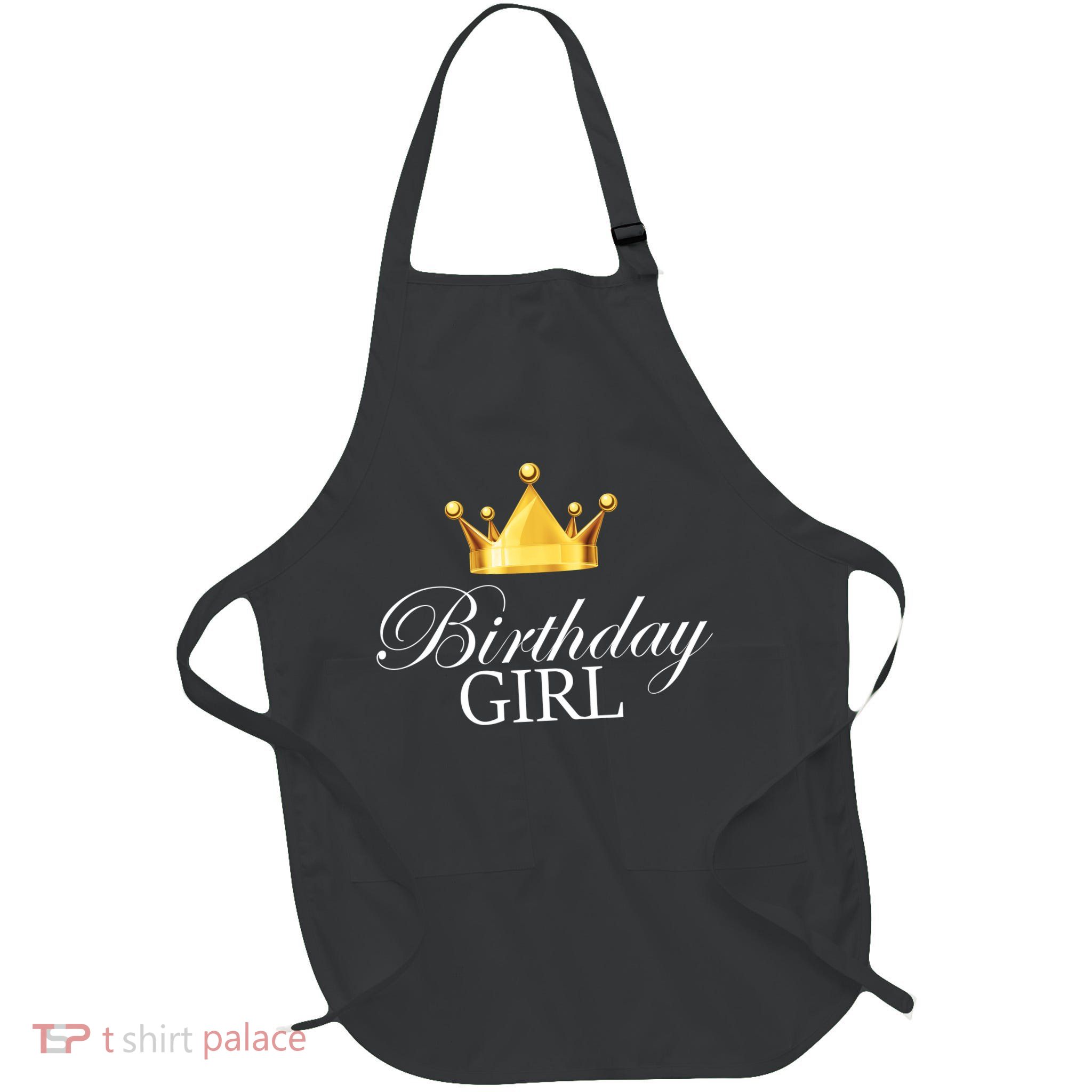 Birthday Girl Queen Crown Limited Edition Full-Length Apron With Pockets