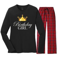 Birthday Girl Queen Crown Limited Edition Women's Long Sleeve Flannel Pajama Set 