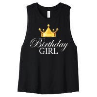 Birthday Girl Queen Crown Limited Edition Women's Racerback Cropped Tank