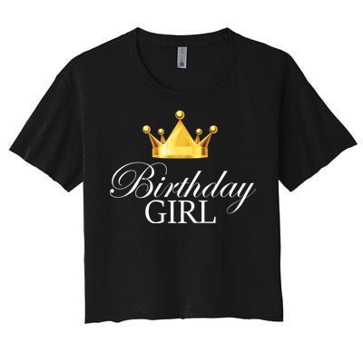 Birthday Girl Queen Crown Limited Edition Women's Crop Top Tee