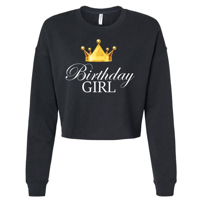 Birthday Girl Queen Crown Limited Edition Cropped Pullover Crew