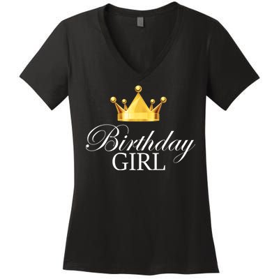 Birthday Girl Queen Crown Limited Edition Women's V-Neck T-Shirt