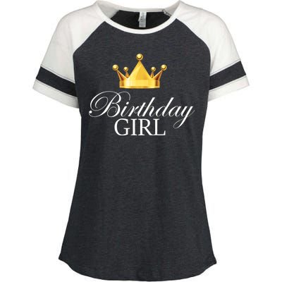 Birthday Girl Queen Crown Limited Edition Enza Ladies Jersey Colorblock Tee