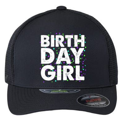 Birthday Girl With Confetti Flexfit Unipanel Trucker Cap