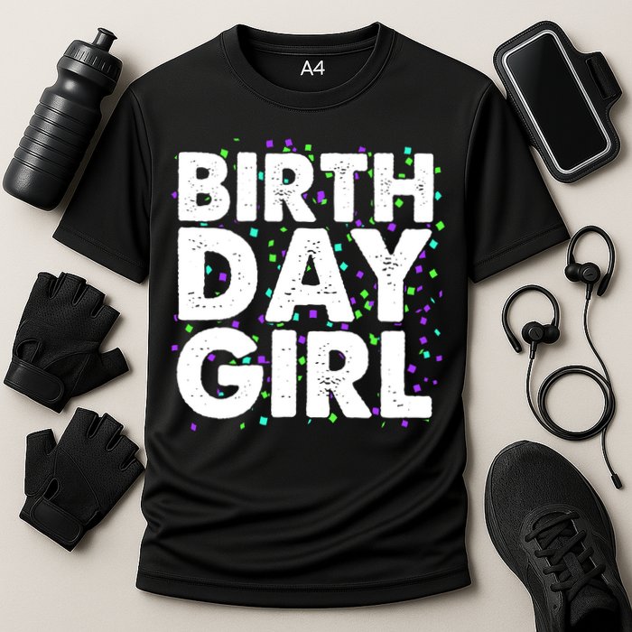 Birthday Girl With Confetti Cooling Performance Crew T-Shirt