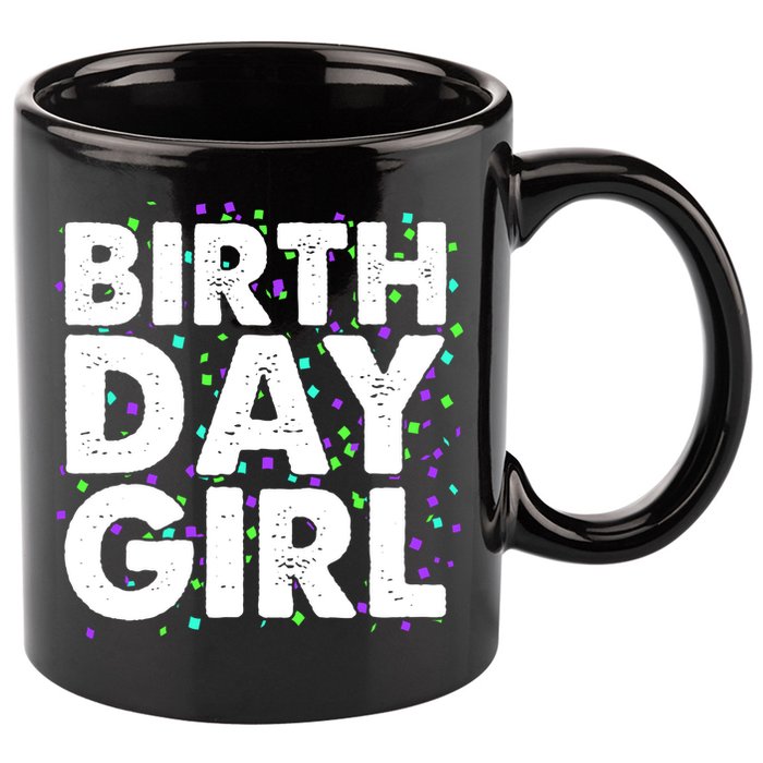 Birthday Girl With Confetti 11oz C Handle Ceramic Mug